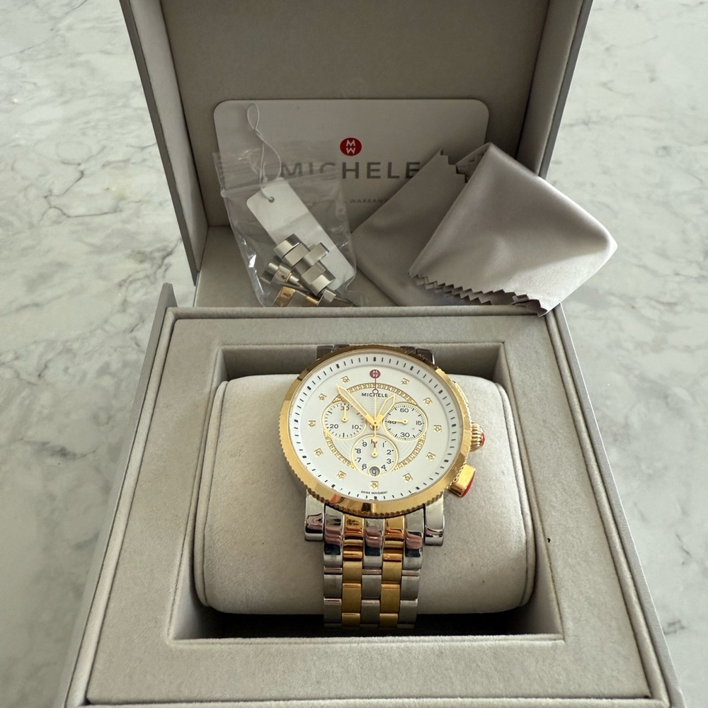 Michele Two-Tone Gold and Silver Watch